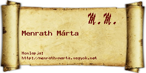 Menrath Márta névjegykártya